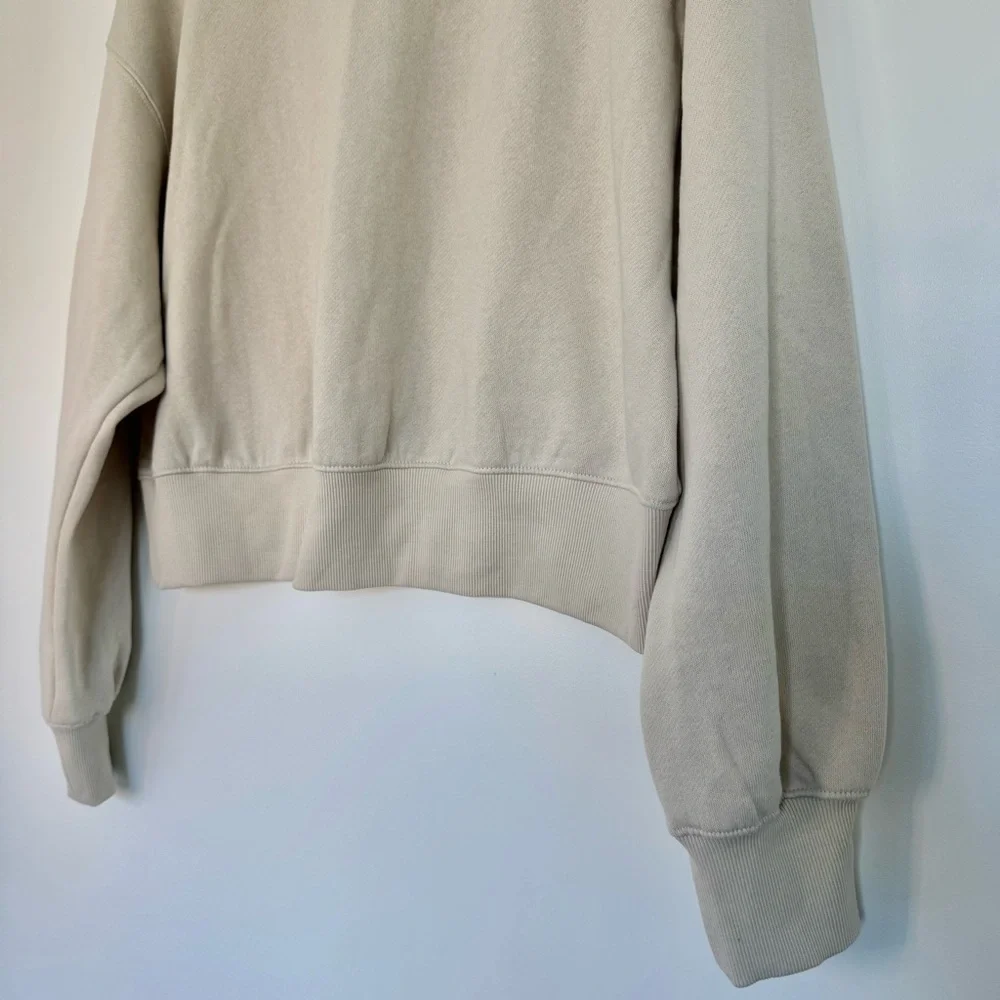 NWT Small Cream Bone Old Navy SoComfy Drop-Shoulder Crewneck Sweatshirt Comfy - Picture 8 of 13